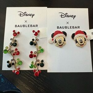Mickey Mouse Earrings Sets - Red, Green, Mickey Heads and Santa Mickey Mouse